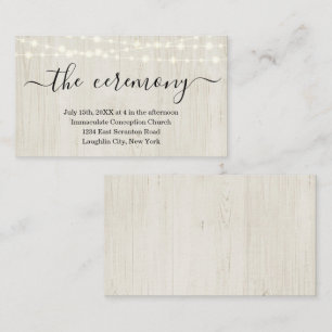 Wedding Ceremony Enclosure Card - Simple