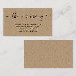 Wedding Ceremony Enclosure Card - Simple