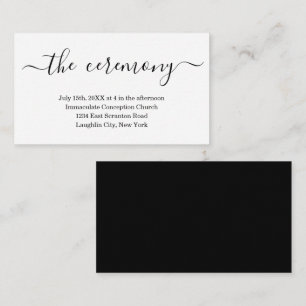 Wedding Ceremony Enclosure Card - Simple