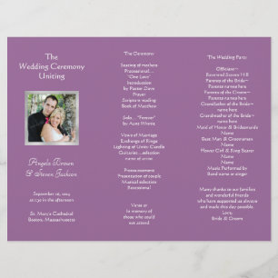 Wedding Ceremony Folded Program With Photo