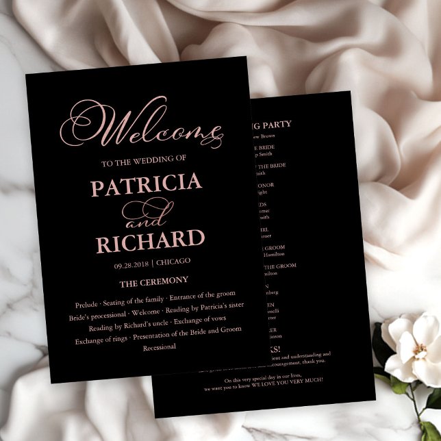 Wedding Ceremony Order of Service Elegant Program (Creator Uploaded)