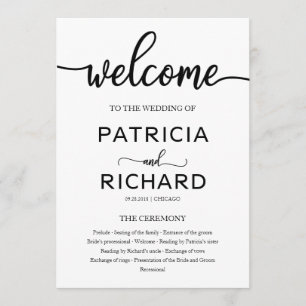 Wedding Ceremony Order of Service Program Chic