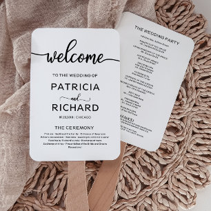 Wedding Ceremony Order of Service Program Chic Hand Fan