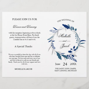 Wedding Ceremony Program   Blue Eucalyptus