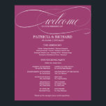 Wedding Ceremony Program Board Pink Cassis Poster<br><div class="desc">Wedding Ceremony Program Board Pink Cassis Poster</div>