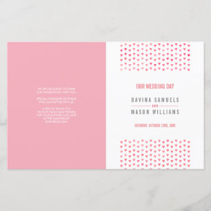 WEDDING CEREMONY PROGRAM boho pattern pink coral