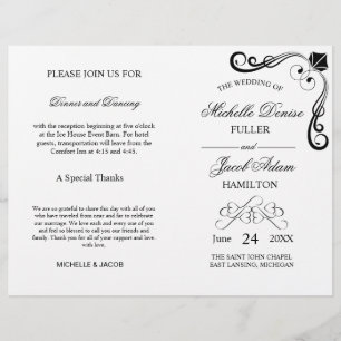 Wedding Ceremony Program   Elegant Hearts