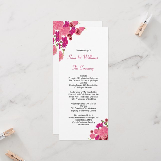 Wedding Ceremony Program Template (Front/Back In Situ)