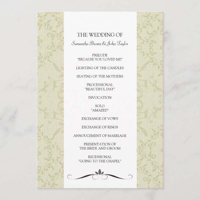Wedding Ceremony Programs (Front)
