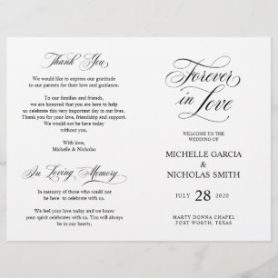Wedding Ceremony Programs, Classic Elegance Black