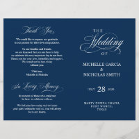 Wedding Ceremony Programs, Classic Elegance Black