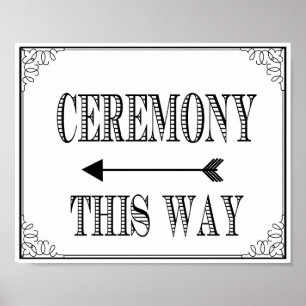 Wedding Ceremony way sign vintage chalkboard