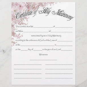 Wedding Certifficate