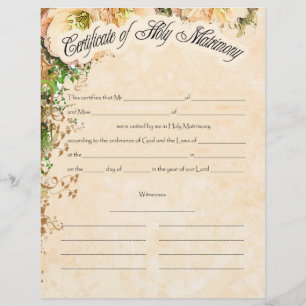 Wedding Certificate