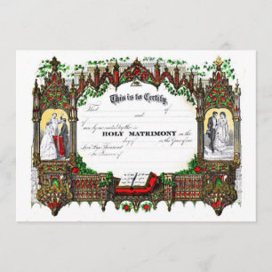 wedding certificate from 1877 invitation