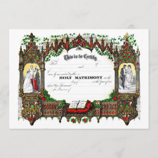 wedding certificate from 1877 invitation