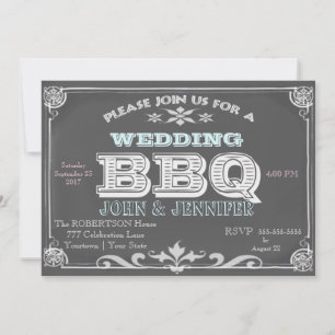 Wedding Chalkboard BBQ Invitation