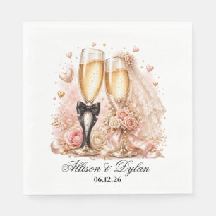 Wedding Champagne Paper Napkins