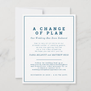 Wedding change of plan uninvite now stream save the date