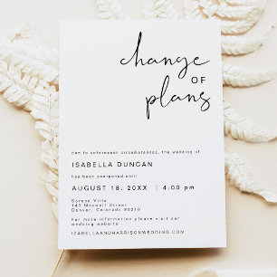 Wedding Change of Plans Announcement, Postponement Invitation