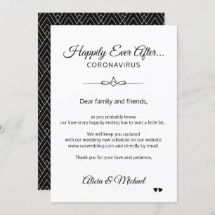 Wedding change of plans due to corona virus invitation