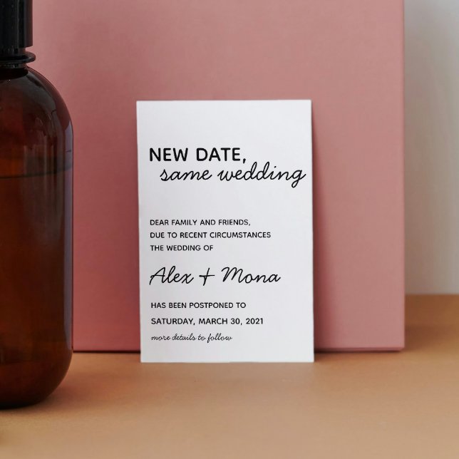 Wedding Change the Date Postcard (Creator Uploaded)