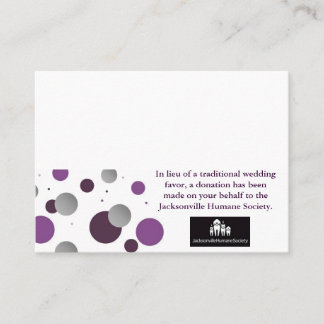 Wedding Charity Favour Card & Place Setting