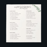 Wedding Checklist Notepad<br><div class="desc">The Perfect planner with a front wedding checklist so the soon to be bride can be on the top of things and avoid the bridezilla syndrome! You can personalise each batch of the checklist or leave it as it is, but do not forget to personalise with your names and wedding...</div>