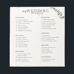 Wedding Checklist Notepad<br><div class="desc">The Perfect planner with a front wedding checklist so the soon to be bride can be on the top of things and avoid the bridezilla syndrome! You can personalise each batch of the checklist or leave it as it is, but do not forget to personalise with your names and wedding...</div>