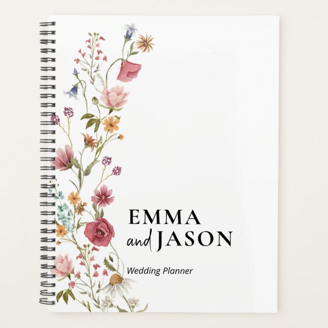 Wedding Checklist Planner, Floral Elegant Wedding Planner (Front)