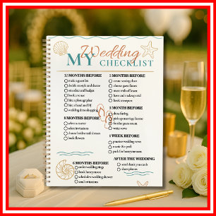 Wedding Checklist Planner Modern Elegant BEACH