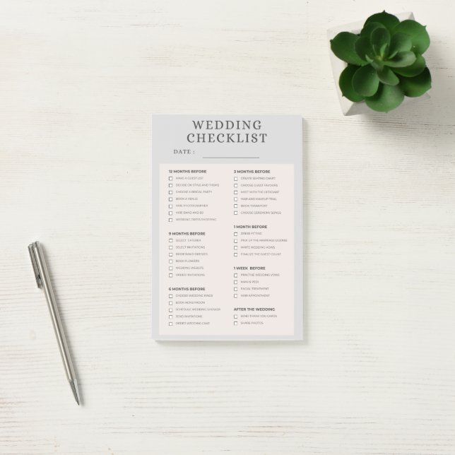 wedding checklist post-it notes (Office)
