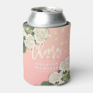 Wedding Cheers to Love Chic Hydrangea String Light Can Cooler