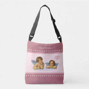 Wedding Cherubs, Hearts & Stars on Rose Gold Crossbody Bag