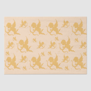 wedding cherubs in golds tissue paper