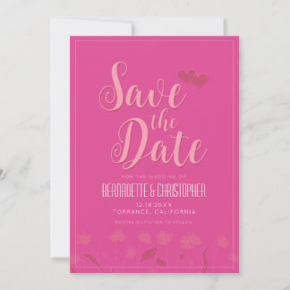 Wedding Chic Modern Elegant Simple Pink Save The Date