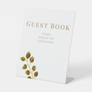 Wedding Chic Monogram Guest Book Pedestal Sign