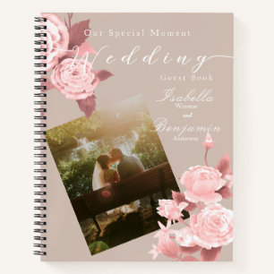 Wedding Chic Rose Photo Guest List Notebook