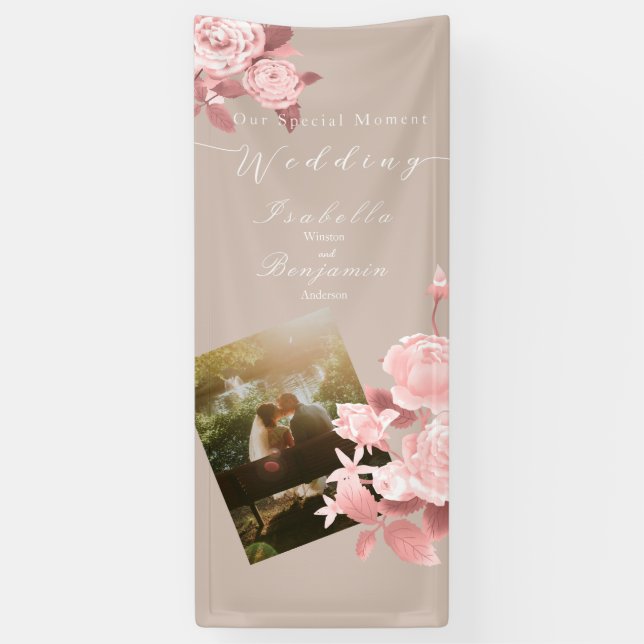 Wedding Chic Rose Photo Vertical Banner (Vertical)