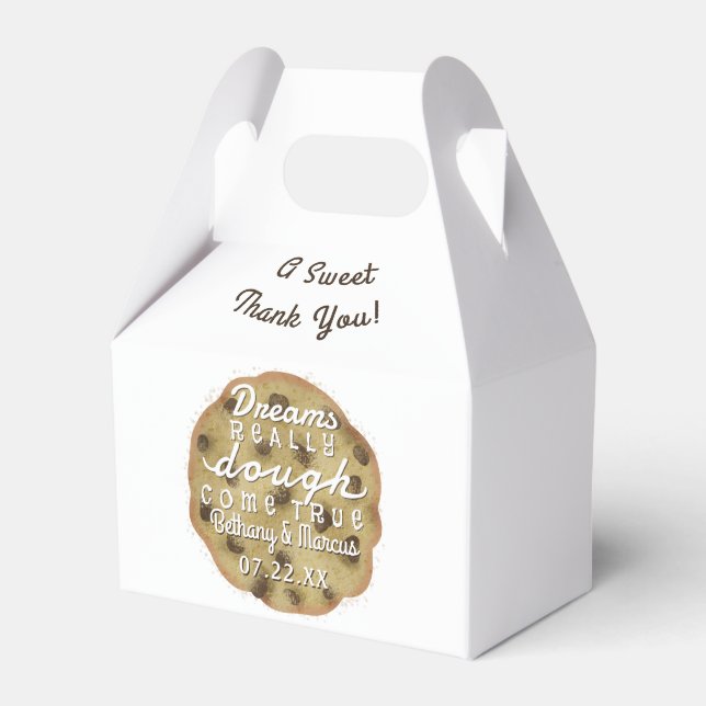 Wedding Chocolate Chip Cookie Treats Dreams Dough Favour Box (Front Side)