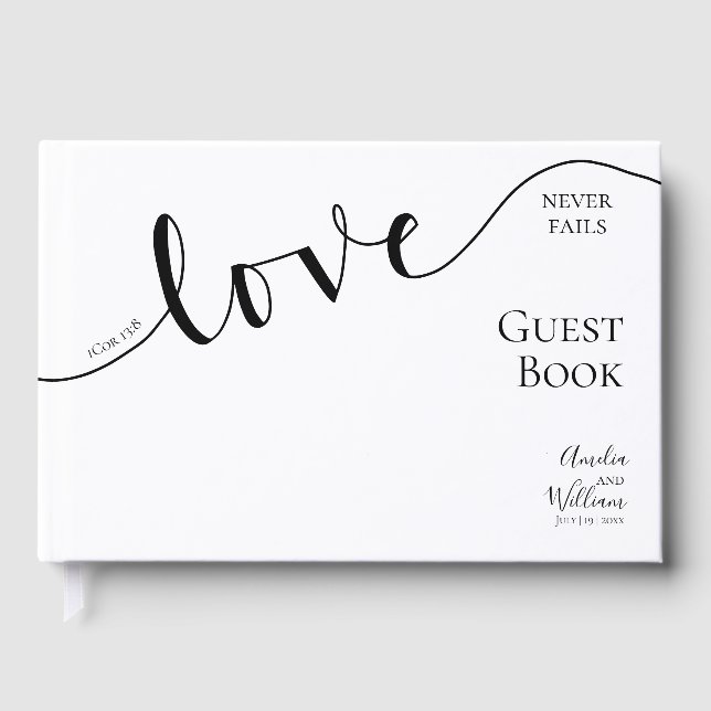 Wedding, Christian, Simple, Elegant, Typography, Guest Book (Front)