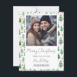 Wedding Christmas Trees Save the Date Postcard<br><div class="desc">Fun watercolor Christmas design. All text is adjustable and easy to change for your own party needs. Save the Date Christmas wedding announcement postcards.</div>