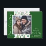 Wedding Christmas Trees Save the Date Postcard<br><div class="desc">Fun watercolor Christmas design. All text is adjustable and easy to change for your own party needs. Save the Date Christmas wedding announcement postcards.</div>