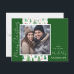 Wedding Christmas Trees Save the Date Postcard<br><div class="desc">Fun watercolor Christmas design. All text is adjustable and easy to change for your own party needs. Save the Date Christmas wedding announcement postcards.</div>