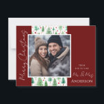 Wedding Christmas Trees Save the Date Postcard<br><div class="desc">Fun watercolor Christmas design. All text is adjustable and easy to change for your own party needs. Save the Date Christmas wedding announcement postcards.</div>