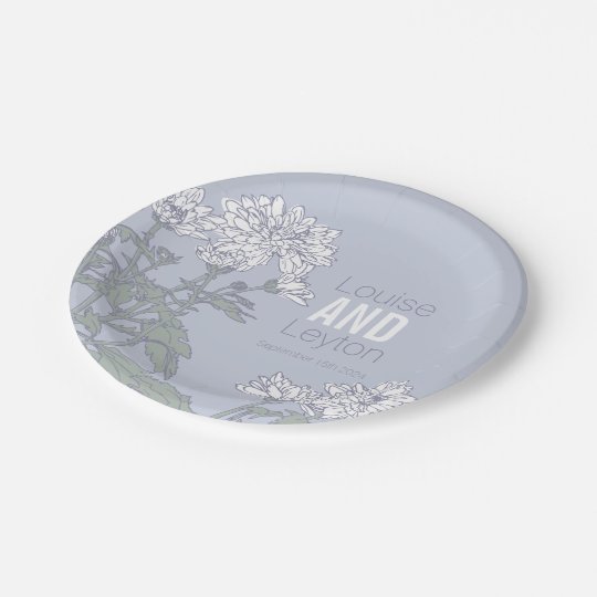 Wedding chrysanthemum white flower custom plates
