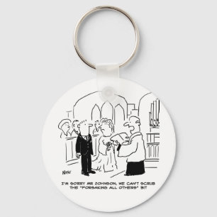 Wedding Church Service Vicar Can't Scrub Vows Key Ring