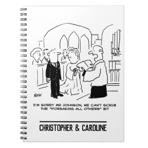 Wedding Church Service Vicar Can't Scrub Vows Notebook