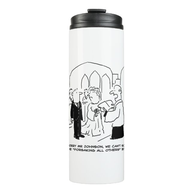 Wedding Church Service Vicar Can't Scrub Vows Thermal Tumbler (Front)