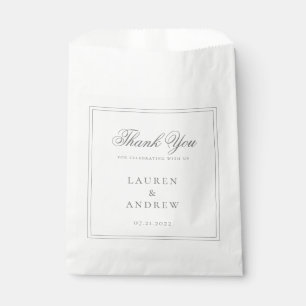 Wedding Classic Grey Modern Minimalist Custom Favour Bag